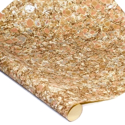 Italian Marbled Paper - STONE - Peach/Gold/Silver