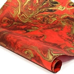 Marbled Lokta Paper - RED/BLACK/GOLD