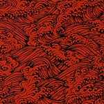 Japanese Lacquered Yuzen Paper - KONAMI RED