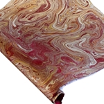 Marbled Lokta Paper - GOLD/SILVER/COPPER ON RASPBERRY