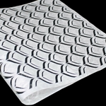 Metallic Screenprinted Unryu Paper - Scales - SILVER ON WHITE