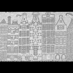 Screenprinted Unryu - Decoupage Paper - European Drawing - BUILDINGS