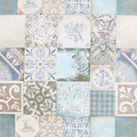 Italian Florentine Origami Paper - BLUE AND GOLD TILES