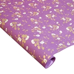 Screenprinted Mulberry Paper - Mums - GOLD AND WHITE ON PLUM