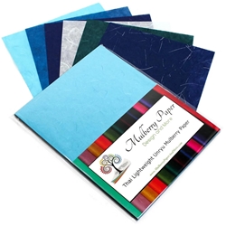 Unryu Mulberry Paper Pack in 6 Blue Colors