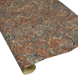 Italian Marbled Paper - CURLED STONE - Browns