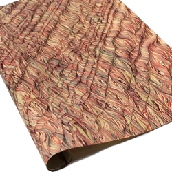 Italian Marbled Paper - STRIPED MOIRE - Red/Black