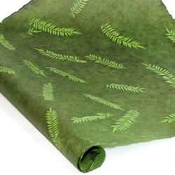 Nepalese Lokta Paper - Sun Washed Fern - FOREST GREEN AND PALM
