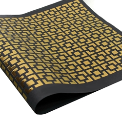 Metallic Screenprinted Unryu Paper - Square Box - GOLD ON BLACK