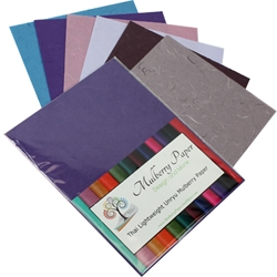 Unryu Mulberry Paper Pack in 6 Purple Colors (24 Sheets of 8.5 x 11 Paper)