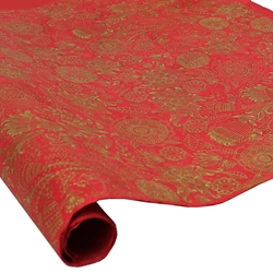 Silkscreened Nepalese Lokta Paper - Art Deco - GOLD ON RED