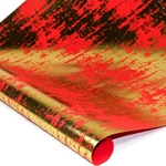 Metallic Foil Indian Cotton Rag Paper - RED/GOLD