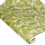 Silkscreened Nepalese Lokta Paper - FERN - Olive and Gold on Cream
