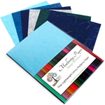 Unryu Mulberry Paper Pack in 6 Blue Colors