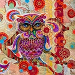 Mixed-Media Paper Owl by Alma Anderson