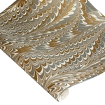 Marbled Indian Cotton Rag Paper - COMBED - SILVER/GOLD