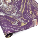 Marbled Lokta Paper - GOLD/SILVER/COPPER ON PURPLE