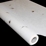 Korean Hanji Paper Roll - 35GSM - WHITE WITH MAPLE LEAF INCLUSIONS - 17" x 65'