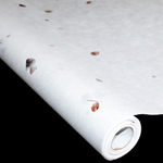 Korean Hanji Paper Roll - 35GSM - WHITE WITH ROUND LEAF INCLUSIONS