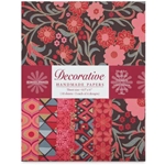 Handmade Indian Cotton Paper Pack - SCREENPRINTED - DARK RED/BROWN
