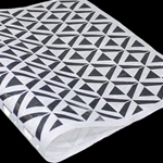 Metallic Screenprinted Unryu Paper - Pyramid - SILVER ON WHITE