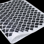 Metallic Screenprinted Unryu Paper - Solid Diamond - SILVER ON WHITE