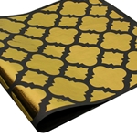 Metallic Screenprinted Unryu Paper - Clover - GOLD ON BLACK