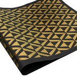 Metallic Screenprinted Unryu Paper - Pyramid - GOLD ON BLACK