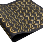 Metallic Screenprinted Unryu Paper - Scales - GOLD ON BLACK