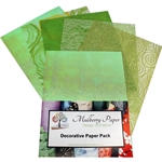Assorted Texture Paper Pack in Green Colors