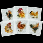 Mini Decoupage Paper Pack - CHICKENS AND ROOSTERS
