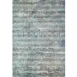 Screenprinted Unryu - Decoupage Paper - Antiques - BLUE MUSIC