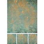 Screenprinted Unryu - Decoupage Paper - RUST AND PATINA TEAL