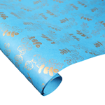 Indian Cotton Rag Block Printed Paper - Eucalyptus - AZURE BLUE