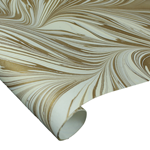 Indian Cotton Rag Marble Paper - Bird Wing - GOLD AND CREAM
