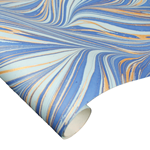 Indian Cotton Rag Marble Paper - Bird Wing - BLUE AND GOLD
