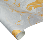 Indian Cotton Rag Marble Paper - GOLD ON GREY