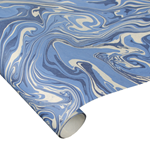 Indian Cotton Rag Marble Paper - BLUE ON CREAM