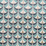 Italian Florentine Origami Paper - TEAL AND YELLOW FISH SCALE