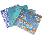 Assorted 6" Chiyogami Origami 16 Sheet Pack - BLUES