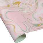 Indian Cotton Rag Marble Paper - GOLD AND SILVER ON LIGHT PINK