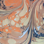 Hand Marbled Origami Paper - HARVEST SWIRL