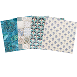 Assorted 6" Italian Florentine Origami 16 Sheet Pack - BLUES