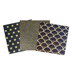 Assorted 6" Lokta Origami 36 Sheet Pack - GOLD AND BLACK