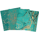 Assorted 6" Lokta Origami 36 Sheet Pack - TURQUOISE