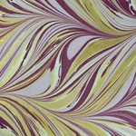 Indian Cotton Rag Marble Origami Paper - GOLD AND CREAM ON MAGENTA