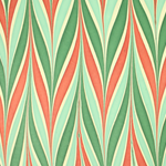 Indian Cotton Rag Marble Origami Paper - Bird Wing - RED, GREEN, AND CREAM