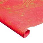 Marbled Lokta Paper - GOLD ON RED
