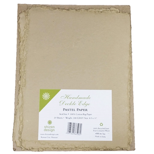 Handmade Deckle Edge Indian Cotton Paper Pack - Ivory - 25 Sheets