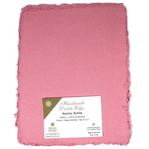 Handmade paper sheets deckled edge thick 200 GSM acid free natural paper 5  X 7